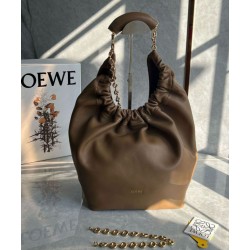 Loewe Medium Squeeze Borse Marrone Nappa Agnello Loewe Medium Squeeze Borse Marrone Nappa Agnello