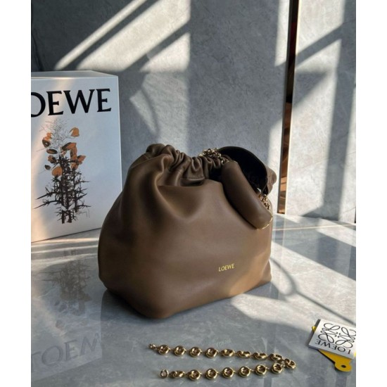 Loewe Medium Squeeze Borse Firmate Replica Marrone Nappa Agnello qualità specchio Replica Perfette Loewe Medium Squeeze Borse Firmate Marrone Nappa Agnello imitazioni