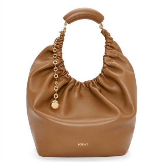 Loewe Medium Squeeze Borse Firmate Replica Marrone Nappa Agnello qualità specchio Replica Perfette Loewe Medium Squeeze Borse Firmate Marrone Nappa Agnello imitazioni