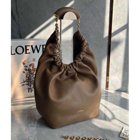 Loewe Medium Squeeze Borse Firmate Replica Marrone Nappa Agnello qualità specchio Replica Perfette Loewe Medium Squeeze Borse Firmate Marrone Nappa Agnello imitazioni