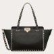 Replica fedele Valentino Piccolo Rockstud Tote Nero Grained Calfskin Riproduzione Fedele fedele Valentino Piccolo Rockstud Tote Nero Grained Calfskin imitazioni