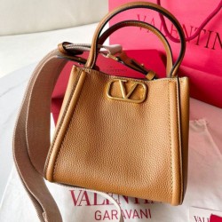 Replica Perfette Valentino Alltime Piccolo Borsa Marrone vitello granata imitazioni