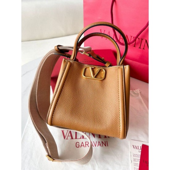 Replica Perfette Valentino Alltime Piccolo Borsa Marrone vitello granata imitazioni
