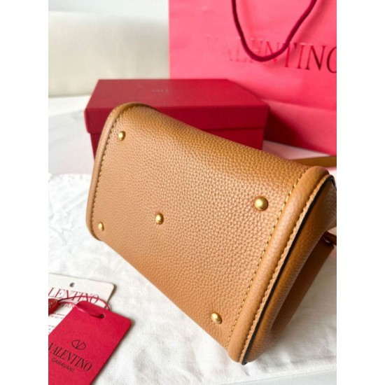 Replica Perfette Valentino Alltime Piccolo Borsa Marrone vitello granata imitazioni