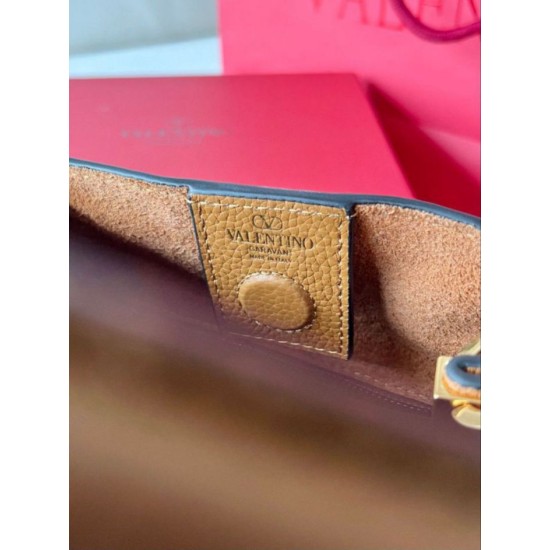 Replica Perfette Valentino Alltime Piccolo Borsa Marrone vitello granata imitazioni