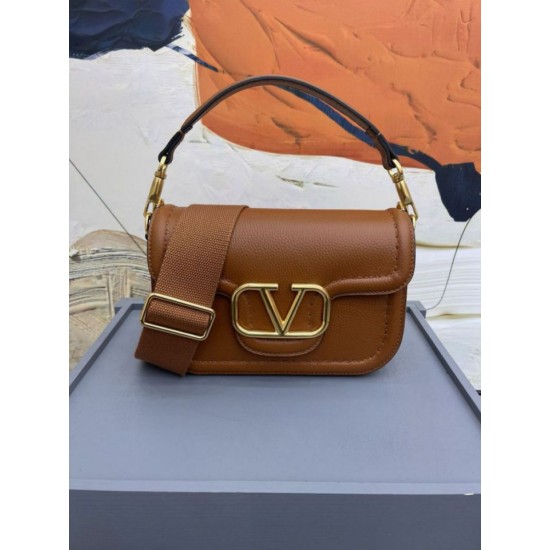 Valentino Alltime Borsa a tracolla Marrone Granulata Replica Replica Perfette Valentino Alltime Borsa a tracolla Marrone Granulata imitazioni