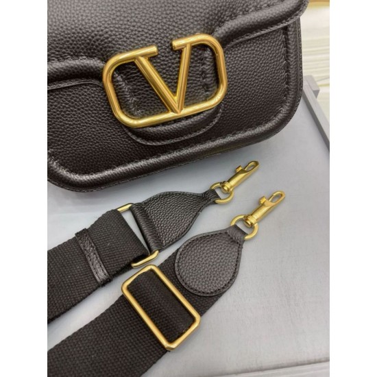 Valentino Alltime Borse Replica Alta Qualità a tracolla Nera Granulata qualità specchio Replica Perfette Valentino Alltime Borse Alta Qualità a tracolla Nera Granulata imitazioni