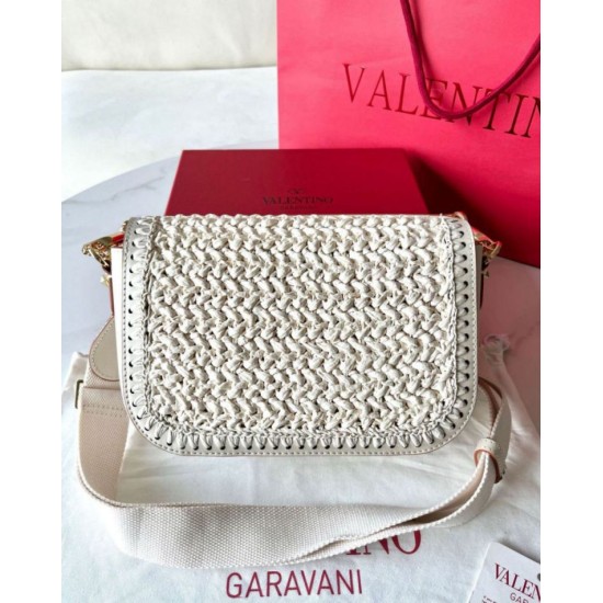 Replica Perfette Valentino Alltime Borse a tracolla Bianco Raffia imitazioni