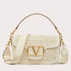 Replica Perfette Valentino Alltime Borse a tracolla Bianco Raffia imitazioni
