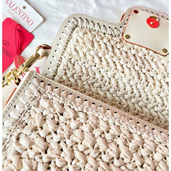 Replica Perfette Valentino Alltime Borse a tracolla Bianco Raffia imitazioni