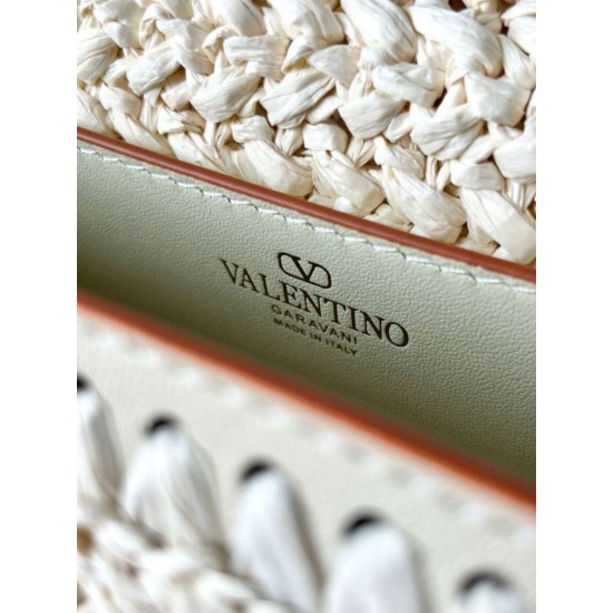 Replica Perfette Valentino Alltime Borse a tracolla Bianco Raffia imitazioni