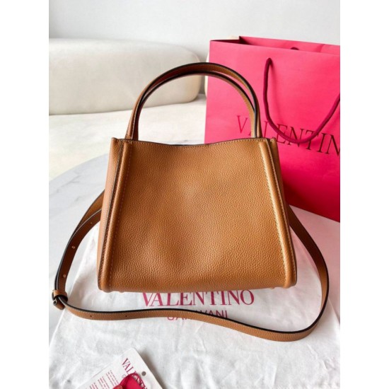 Replica Perfette Valentino Alltime Medium Borsa Marrone vitello granata imitazioni