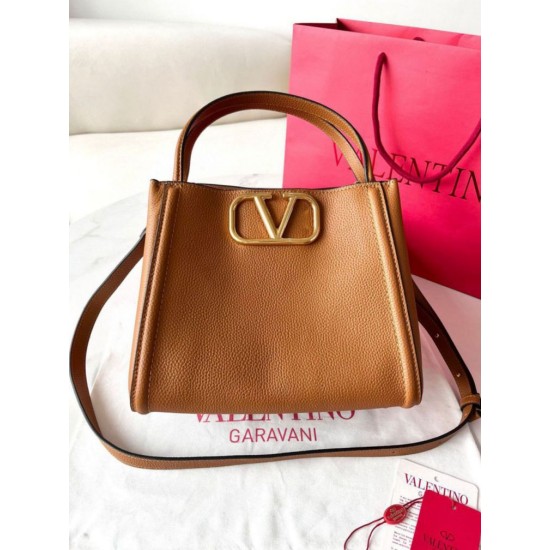 Replica Perfette Valentino Alltime Medium Borsa Marrone vitello granata imitazioni