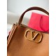 Replica Perfette Valentino Alltime Medium Borsa Marrone vitello granata imitazioni