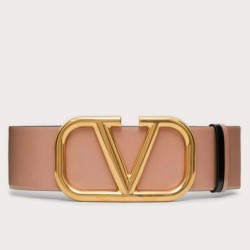 Replica Perfette Valentino VLogo Reversible Belt 70mm Beige and Nero Calfskin imitazioni