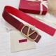 Valentino VLogo Reversible Belt 70mm Burgundy and Rosso Calfskin Replica Replica Perfette Valentino VLogo Reversible Belt 70mm Burgundy and Rosso Calfskin imitazioni