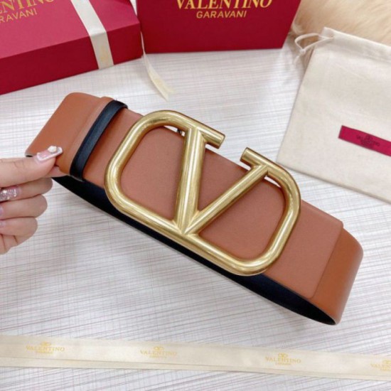 replica Valentino VLogo Cintura reversibile 70mm vitello marrone e nera qualità specchio Replica Perfette Valentino VLogo Cintura reversibile 70mm vitello marrone e nera imitazioni