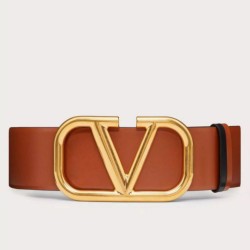 Replica Perfette Valentino VLogo Cintura reversibile 70mm vitello marrone e nera imitazioni