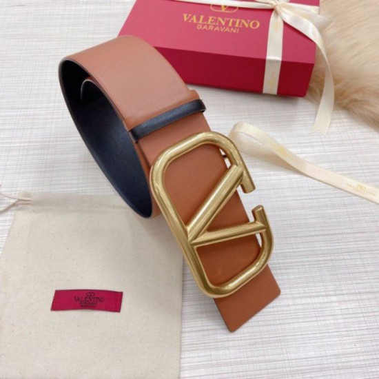 replica Valentino VLogo Cintura reversibile 70mm vitello marrone e nera qualità specchio Replica Perfette Valentino VLogo Cintura reversibile 70mm vitello marrone e nera imitazioni