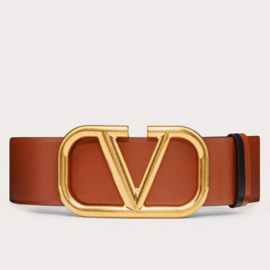 replica Valentino VLogo Cintura reversibile 70mm vitello marrone e nera qualità specchio Replica Perfette Valentino VLogo Cintura reversibile 70mm vitello marrone e nera imitazioni
