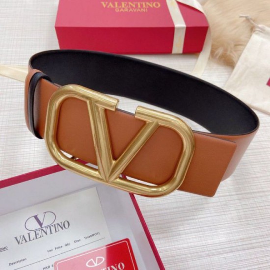 replica Valentino VLogo Cintura reversibile 70mm vitello marrone e nera qualità specchio Replica Perfette Valentino VLogo Cintura reversibile 70mm vitello marrone e nera imitazioni