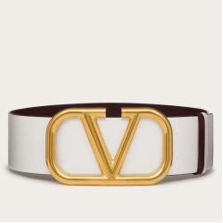 Replica Perfette Valentino VLogo Cintura reversibile 70mm vitello bianca e nera imitazioni