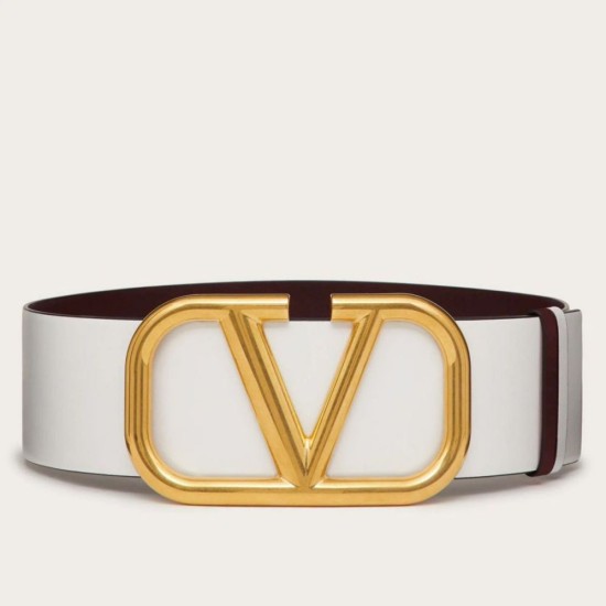 replica Valentino VLogo Cintura reversibile 70mm vitello bianca e nera qualità specchio Replica Perfette Valentino VLogo Cintura reversibile 70mm vitello bianca e nera imitazioni