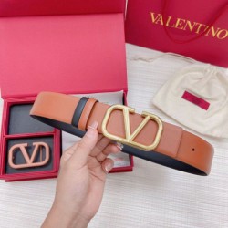 Pari replica Valentino VLogo Cintura reversibile 40mm vitello marrone e nera qualità specchio Replica Perfette Pari Valentino VLogo Cintura reversibile 40mm vitello marrone e nera imitazioni