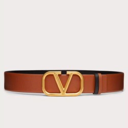 Replica Perfette Pari Valentino VLogo Cintura reversibile 40mm vitello marrone e nera imitazioni