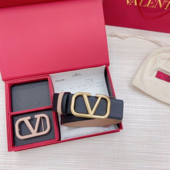 Replica Perfette Valentino VLogo Cintura reversibile 40mm vitello beige e nera imitazioni