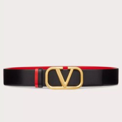 Replica Perfette Alta gamma Valentino VLogo Cintura reversibile 40mm vitello nera e rossa imitazioni