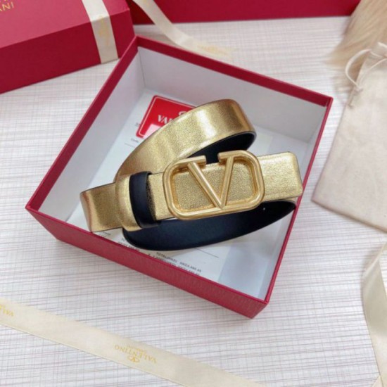 Valentino VLogo Cintura reversibile 30mm vitello nera e oro metallizzato Replica Replica Perfette Valentino VLogo Cintura reversibile 30mm vitello nera e oro metallizzato imitazioni