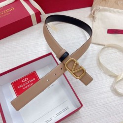 Valentino VLogo Cintura Reversibile 30mm Beige e Nero Vitello Replica Replica Perfette Valentino VLogo Cintura Reversibile 30mm Beige e Nero Vitello imitazioni