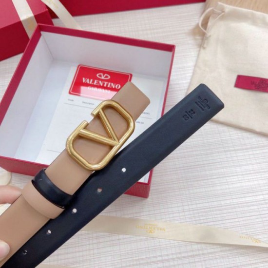 Replica Perfette Valentino VLogo Cintura Reversibile 30mm Beige e Nero Vitello imitazioni
