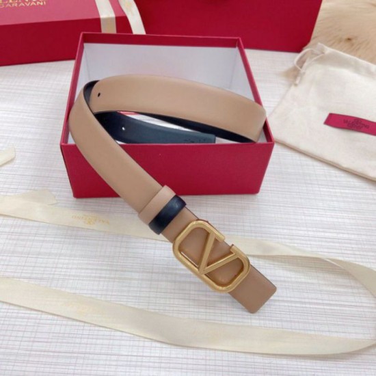 Replica Perfette Valentino VLogo Cintura Reversibile 30mm Beige e Nero Vitello imitazioni