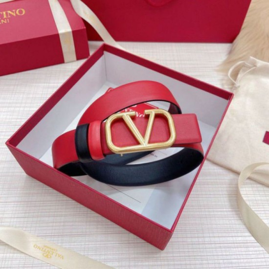 Valentino VLogo Cintura Reversibile 30mm Nero e Rosso Vitello Replica Replica Perfette Valentino VLogo Cintura Reversibile 30mm Nero e Rosso Vitello imitazioni
