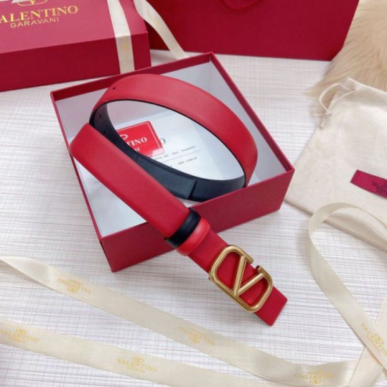 Valentino VLogo Cintura Reversibile 30mm Nero e Rosso Vitello Replica Replica Perfette Valentino VLogo Cintura Reversibile 30mm Nero e Rosso Vitello imitazioni