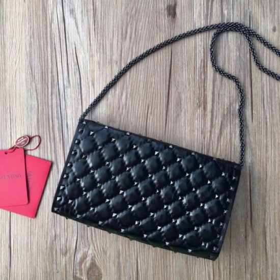 Replica fedele Valentino Rockstud Spike Chain Clutch Agnello Crespo Riproduzione Fedele fedele Valentino Rockstud Spike Chain Clutch Agnello Crespo imitazioni