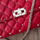 Replica Valentino Rockstud Spike Chain Clutch Agnello Rossa Riproduzione Fedele Valentino Rockstud Spike Chain Clutch Agnello Rossa imitazioni