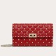 Replica Valentino Rockstud Spike Chain Clutch Agnello Rossa Riproduzione Fedele Valentino Rockstud Spike Chain Clutch Agnello Rossa imitazioni