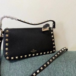 Replica Perfette Valentino Rockstud Piccolo Crossbody Borsa Nero Vitello Granulato imitazioni