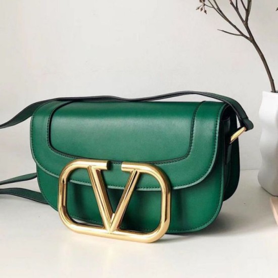 Replica fedele Valentino Supervee Crossbody Borsa Verde Riproduzione Fedele fedele Valentino Supervee Crossbody Borsa Verde imitazioni