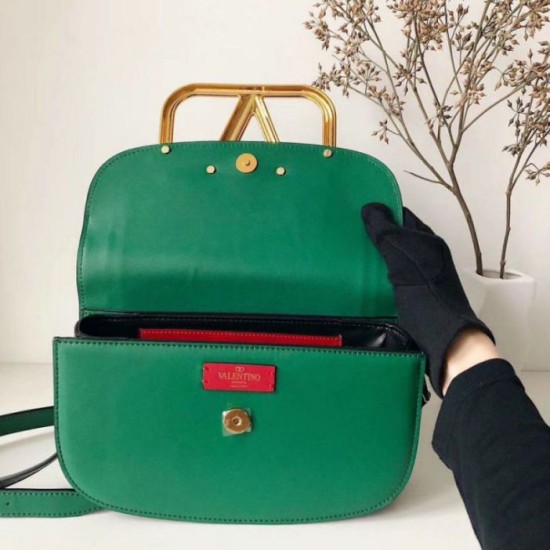 Replica fedele Valentino Supervee Crossbody Borsa Verde Riproduzione Fedele fedele Valentino Supervee Crossbody Borsa Verde imitazioni
