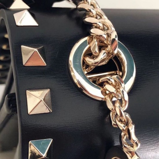 Replica Valentino Rockstud Crossbody Borsa Nero Vitello Riproduzione Fedele Valentino Rockstud Crossbody Borsa Nero Vitello imitazioni