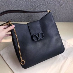 Replica Valentino Vsling Hobo Borsa Nero Vitello Granato Riproduzione Fedele Valentino Vsling Hobo Borsa Nero Vitello Granato imitazioni