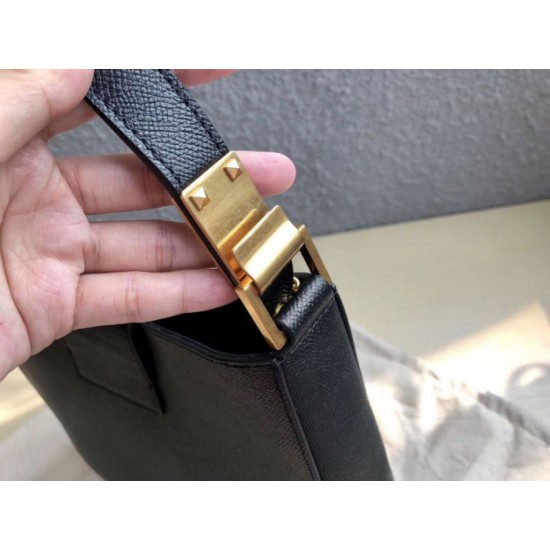 Replica Valentino Vsling Hobo Borsa Nero Vitello Granato Riproduzione Fedele Valentino Vsling Hobo Borsa Nero Vitello Granato imitazioni