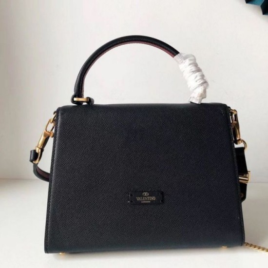 Replica Valentino Piccolo Vsling HandBorse Firmate Nero Vitello Granato Riproduzione Fedele Valentino Piccolo Vsling HandBorse Firmate Replica Nero Vitello Granato imitazioni