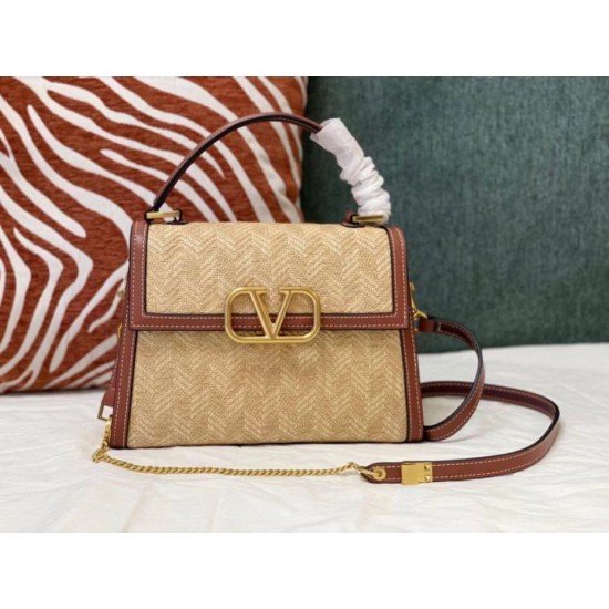 Replica fedele Valentino Piccolo Vsling HandBorsa Chevron Raffia Riproduzione Fedele fedele Valentino Piccolo Vsling HandBorsa Chevron Raffia imitazioni