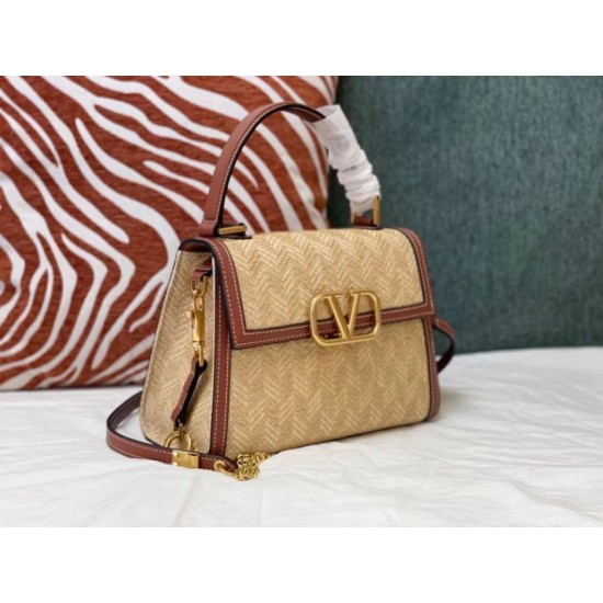 Replica fedele Valentino Piccolo Vsling HandBorsa Chevron Raffia Riproduzione Fedele fedele Valentino Piccolo Vsling HandBorsa Chevron Raffia imitazioni