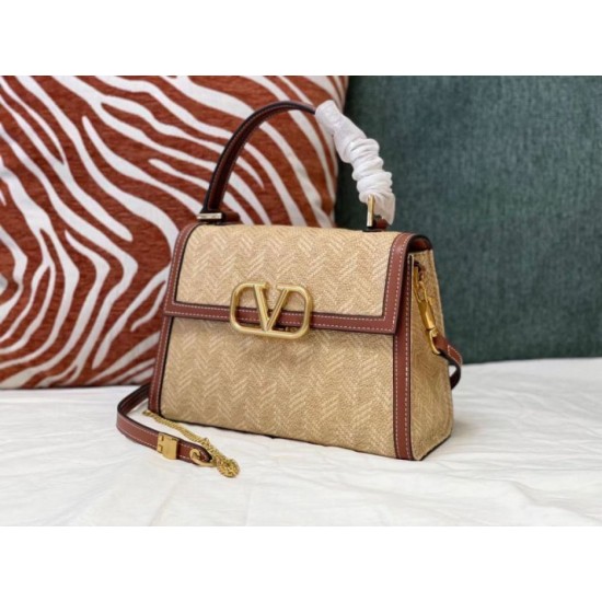 Replica fedele Valentino Piccolo Vsling HandBorsa Chevron Raffia Riproduzione Fedele fedele Valentino Piccolo Vsling HandBorsa Chevron Raffia imitazioni